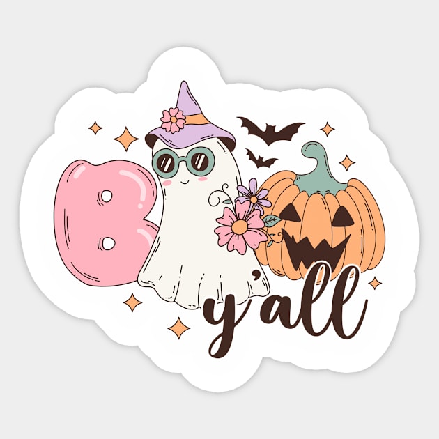 Retro Halloween Boo Y’all Sticker by nickymax915